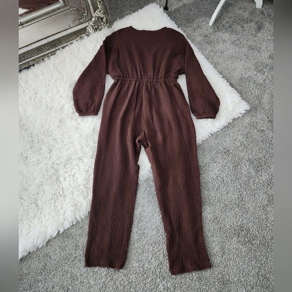 Promesa Life Story Crinkle Cotton Drawstring Jumpsuit. Size Medium. Good preowne - Picture 5 of 10